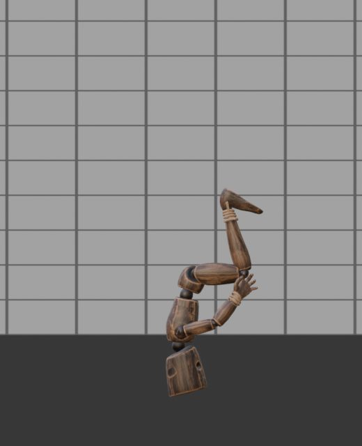 Phase 3: upside down over the shoulders